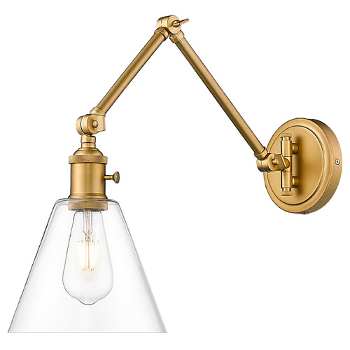 Z-Lite Gayson Rubbed Brass Plug and Cord Wall Lamp
