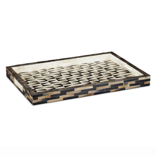 Currey and Company Aldo Natural & Black & White Tray