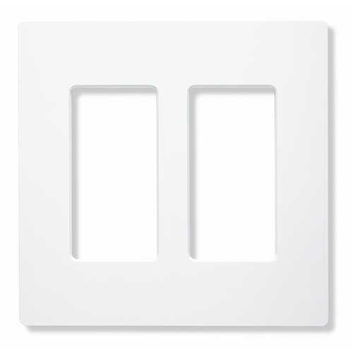 Lutron Dimmer Controls Designer Style 2-Gang Wallplate in White CW-2-WH