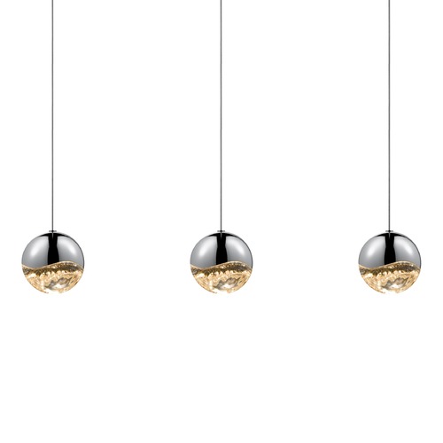 Grapes Polished Chrome 3-Light LED Multi-Light Pendant by Sonneman Lighting