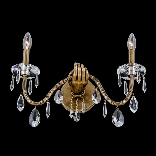 Allegri Crystal Venere Historic Brass Sconce