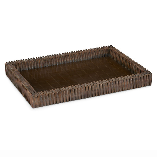 Currey and Company Lighting Currey and Company Koa Burnt Horn & Brown Tray 1200-0760