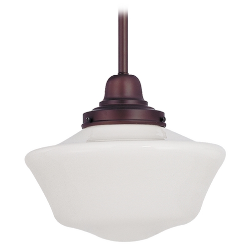 Design Classics Lighting 10-Inch Bronze Schoolhouse Mini-Pendant Light FB4-220 / GA10