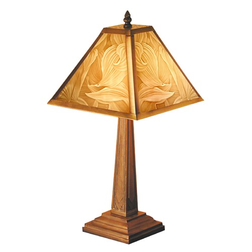 Accent Table Lamp with Etched Porcelain Lithophane Shade