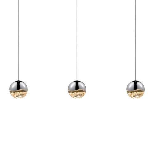 Grapes Polished Chrome 3-Light LED Multi-Light Pendant by Sonneman Lighting