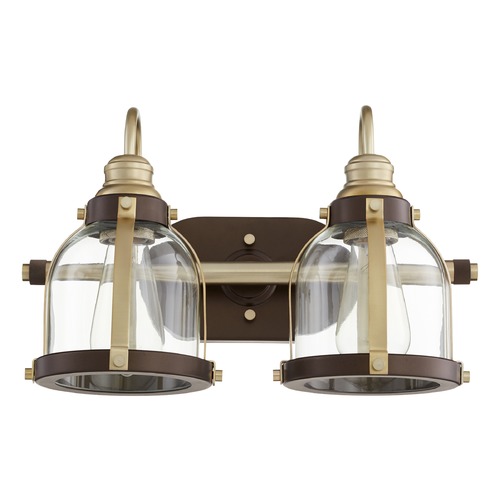 Quorum Lighting Aged Brass & Oiled Bronze Bathroom Light by Quorum Lighting 586-2-8086