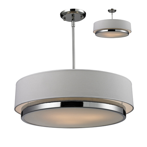 Z-Lite Z-Lite Jade Chrome Pendant Light with Drum Shade 186-22