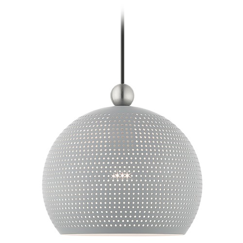 Livex Lighting Livex Lighting Mini-Pendant Light in Nordic Gray with Brushed Nickel Accents 49100-80