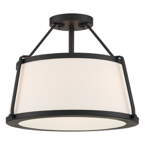 Cutty Matte Black Semi-Flush Mount by Satco Lighting
