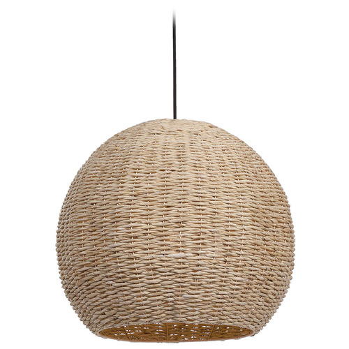 Uttermost Lighting The Uttermost Company Seagrass Antique Brass Pendant Light with Bowl / Dome Shade 21536