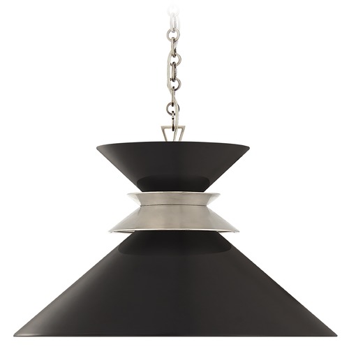 E.F. Chapman Alborg Large Pendant in Nickel & Black by Visual Comfort Signature