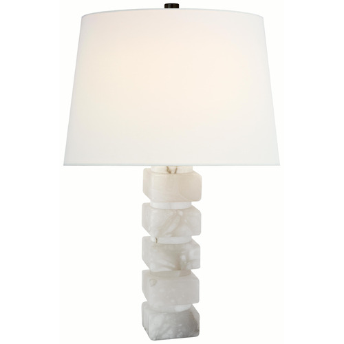 Visual Comfort Signature Collection Visual Comfort Signature Collection Chunky Alabaster Table Lamp with Drum Shade CHA8947ALB-L