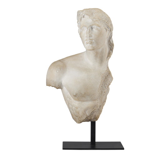 Currey and Company Young Royal Greek Torso Aged Beige & Black Sculpture