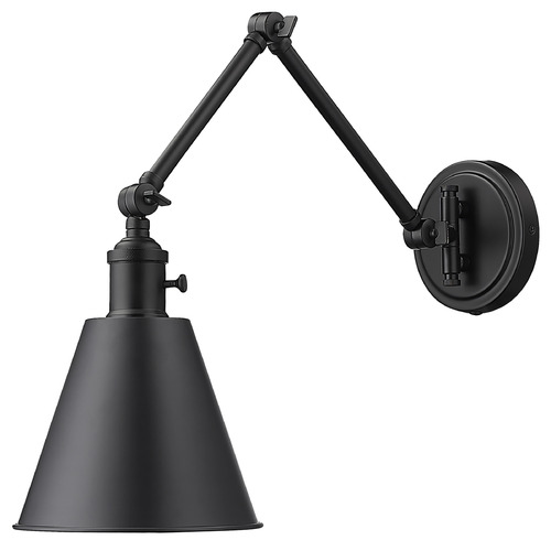 Z-Lite Gayson Matte Black Plug and Cord Wall Lamp