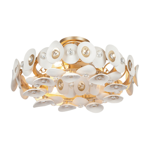 Niu 3-Light Semi-Flush Mount in Fawn Gold by Metropolitan Lighting