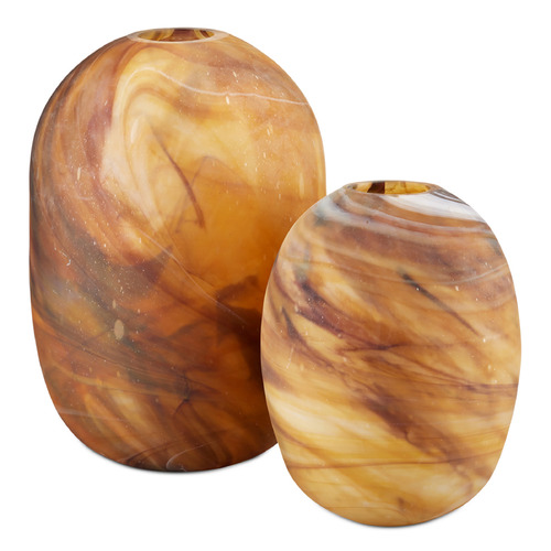 Currey and Company Lighting Currey and Company Desert Storm Dark Amber Swirl Vase 1200-0761