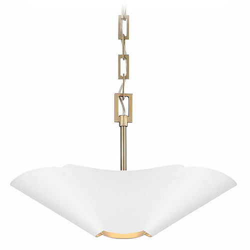 Capital Lighting Capital Lighting Maeve Matte Brass & White Pendant Light with Scalloped Shade 355442RE