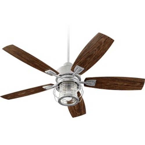 Quorum Lighting Galveston Galvanized Ceiling Fan with Light by Quorum Lighting 13525-9