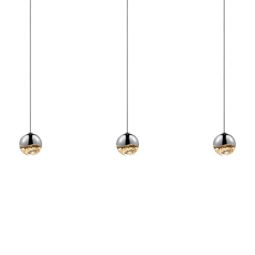 Grapes Polished Chrome 3-Light LED Multi-Light Pendant by Sonneman Lighting