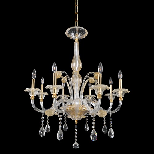 Allegri Crystal La Rosa 24k Gold Crystal Chandelier