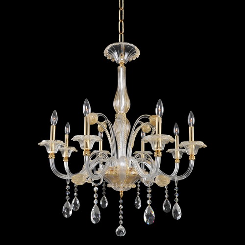 Allegri Lighting Allegri Crystal La Rosa 24k Gold Crystal Chandelier 029151-024-FR001