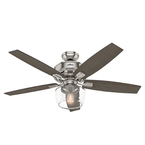 Hunter Fan Company Bennett 52-Inch Low Profile Fan in Brushed Nickel by Hunter Fan Company 54188