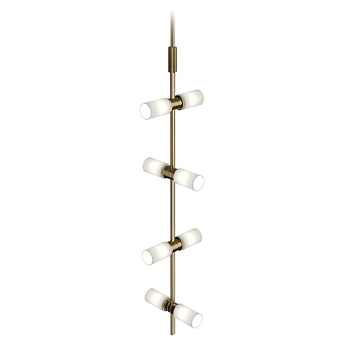 Visual Comfort Modern Collection ModernRail Pendant in Aged Brass with Remote Canopy by Visual Comfort Modern 700MDP3CRR