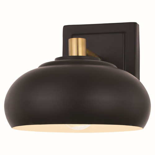 Vaxcel Lighting Vaxcel Lighting Belmont Matte Black & Satin Brass Sconce W0381