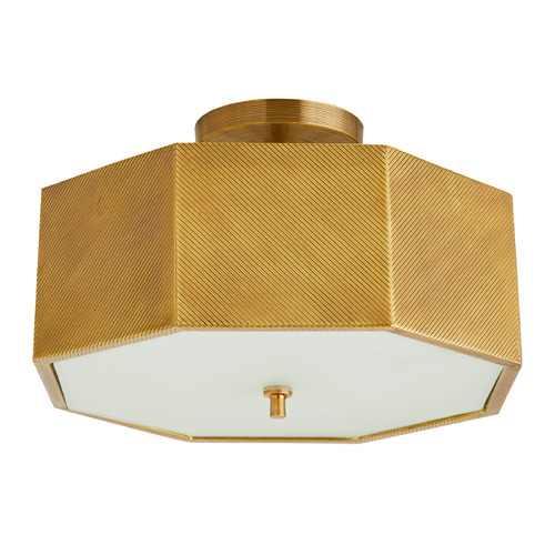 Arteriors Home Lighting Grespan 17-Inch Semi-Flush Mount in Antique Brass by Arteriors Home 44763
