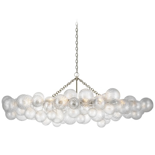 Visual Comfort Signature Collection Julie Neill Talia Linear Chandelier in Silver Leaf by Visual Comfort Signature JN5117BSLCG