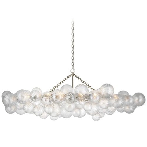 Julie Neill Talia Linear Chandelier in Silver Leaf by Visual Comfort Signature