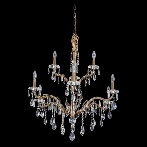Allegri Crystal Venere Historic Brass Crystal Chandelier