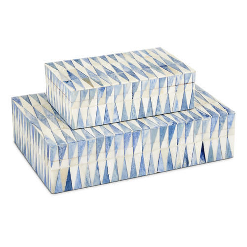 Currey and Company Nadene Blue & White Box