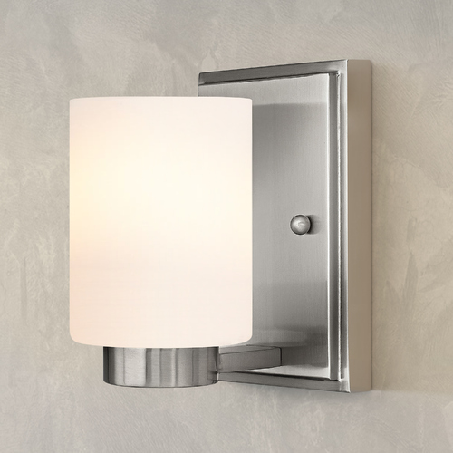 Sconce with White Glass in Brushed Nickel by Hinkley Lighting