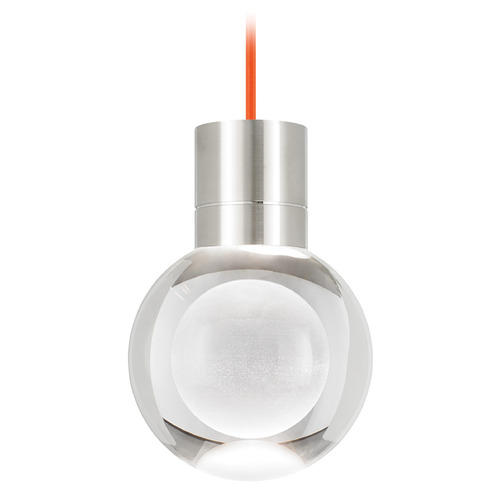 Mina LED 2200K Mini Pendant in Nickel & Orange by Visual Comfort Modern