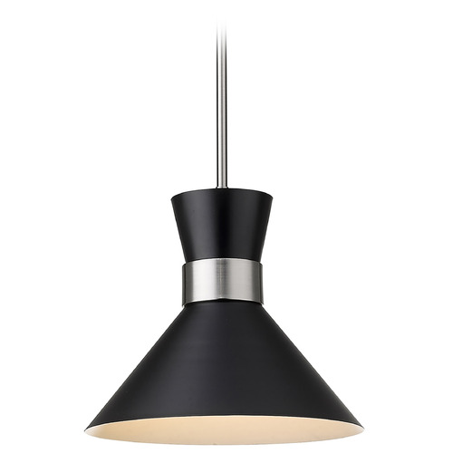 Z-Lite Soriano Matte Black & Brushed Nickel Pendant by Z-Lite 728P13-MB-BN