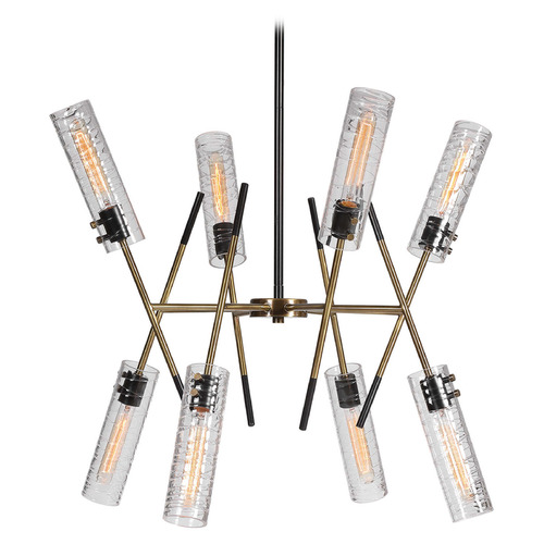 Telesto Textured Black & Antique Brass Pendant Light by Uttermost Lighting