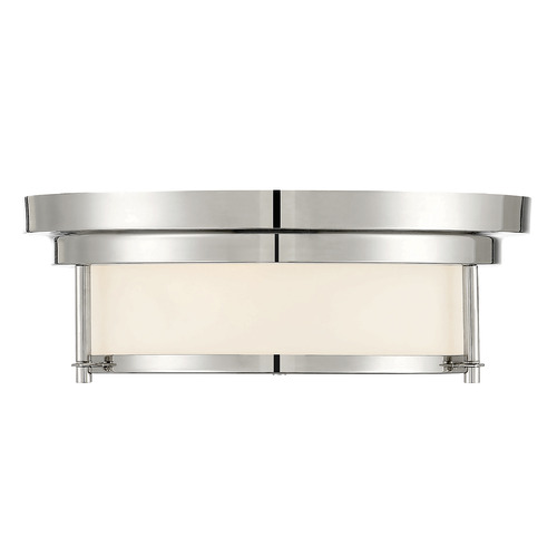 13-Inch Wide Flush Mount in Polished Nickel by Meridian