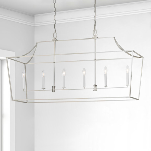 Chapman & Meyers Southold Polished Nickel Linear Hanging Lantern by Visual Comfort Studio