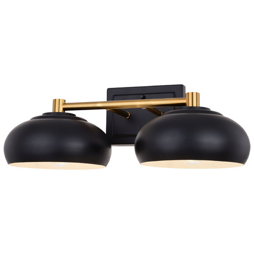 Vaxcel Lighting Belmont Matte Black & Satin Brass Bathroom Light