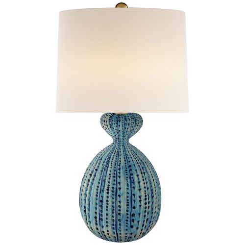 Visual Comfort Signature Collection Aerin Gannet Table Lamp in PebbLED Aquamarine by Visual Comfort Signature ARN3606PAL