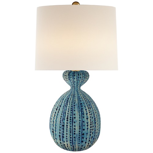 Aerin Gannet Table Lamp in PebbLED Aquamarine by Visual Comfort Signature