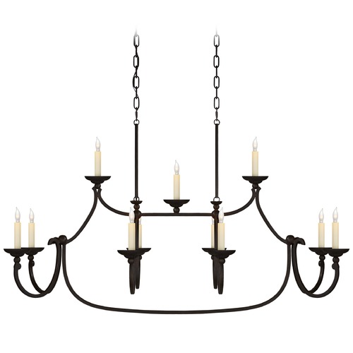 Visual Comfort Signature Collection E.F. Chapman Flemish Linear Pendant in Aged Iron by Visual Comfort Signature CHC5495AI