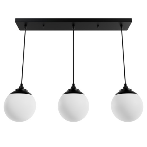 Hunter Fan Company Hepburn Matte Black Multi-Light Pendant with Globe Shade