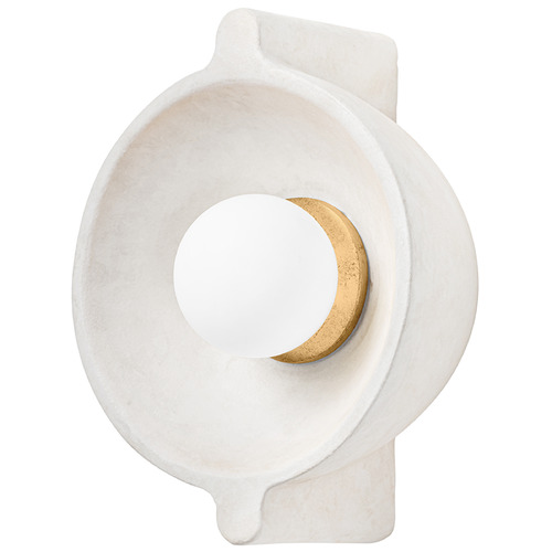 Troy Lighting Modesto Patina Brass & Ceramic Fossil White LED Sconce