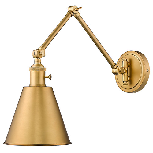 Z-Lite Gayson Rubbed Brass Plug and Cord Wall Lamp