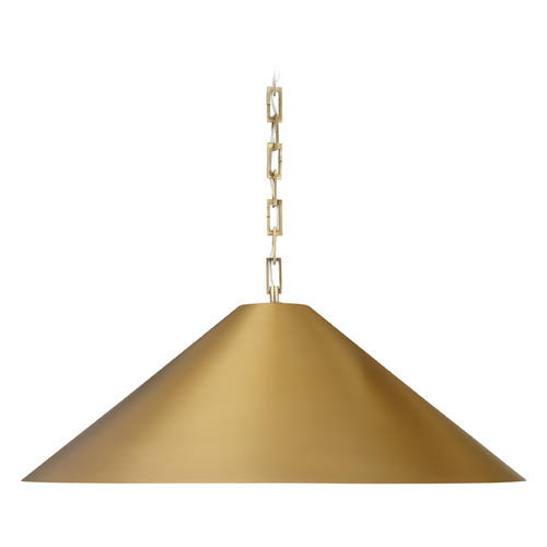 Capital Lighting Capital Lighting Avery Aged Brass Pendant Light with Coolie Shade 356712AD
