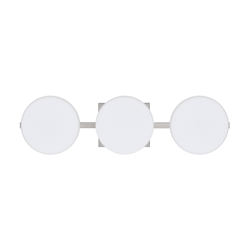 Besa Lighting Bathroom Light White Glass Satin Nickel by Besa Lighting 3WS-773807-SN