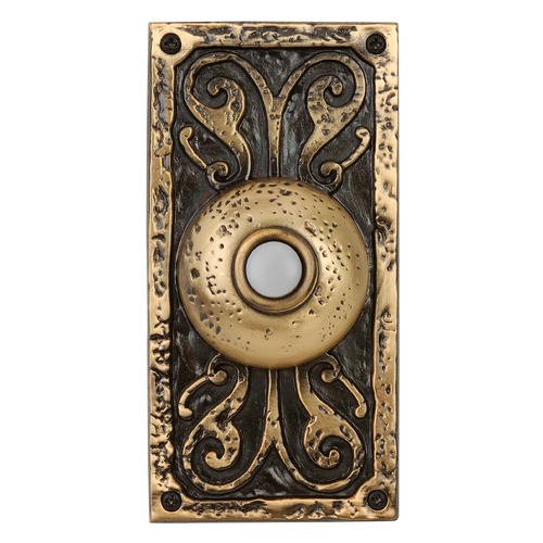 Designer Surface Mount Doorbell Button in Burnished Brass by Craftmade Lighting
