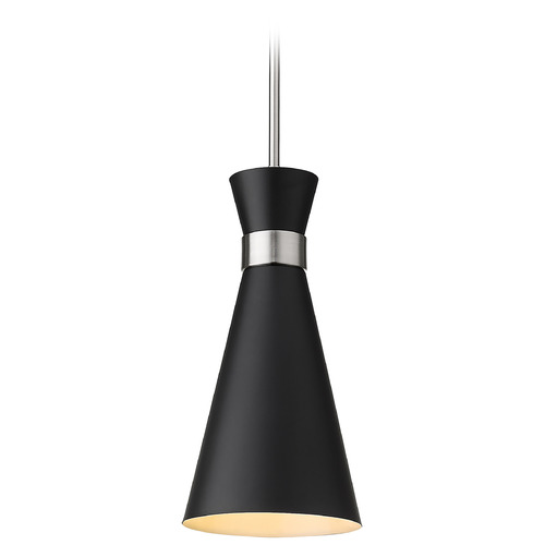 Z-Lite Soriano Matte Black & Brushed Nickel Mini Pendant by Z-Lite 728P8-MB-BN